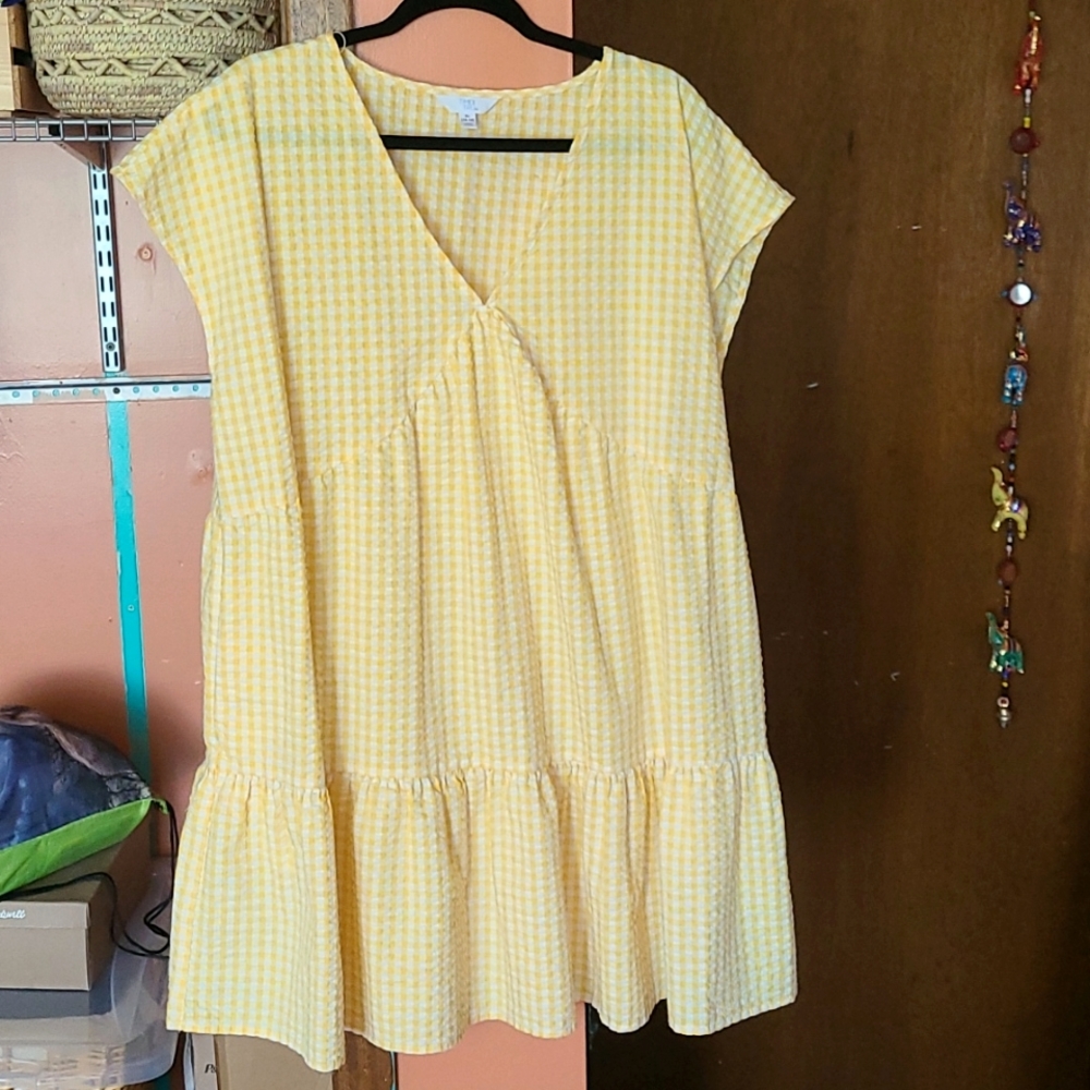 Time and Tru Short Sleeve Woven V-Neck Dress